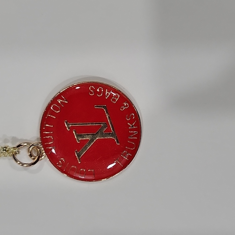 Luxury Charm with unbranded gold necklace, Red